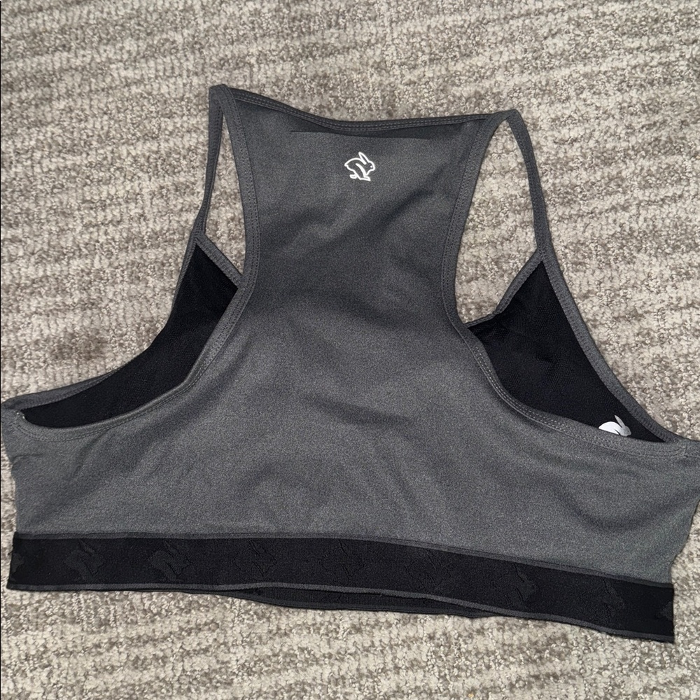 Rabbit Strappy Pocket Sports Bra Women’s padded XL running athletic gray - Picture 3 of 5